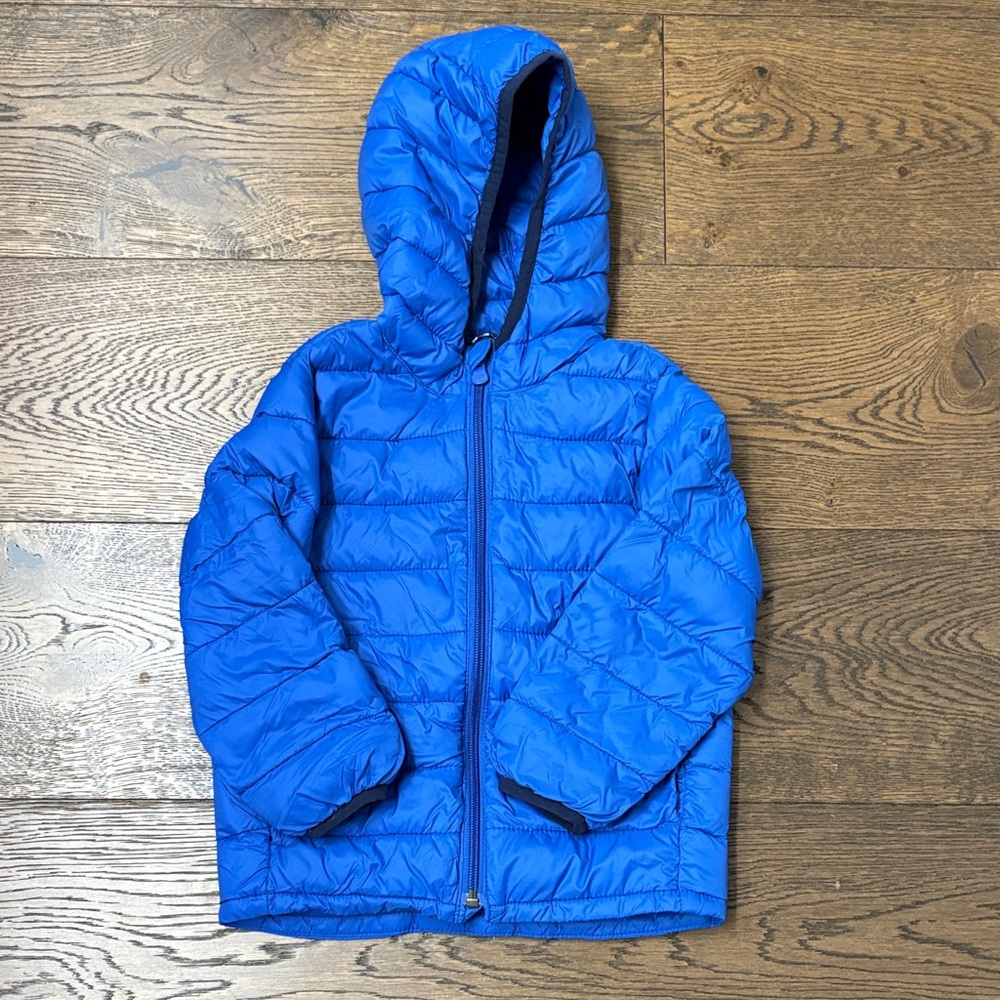 Blue Hooded Puffer Jacket Gap